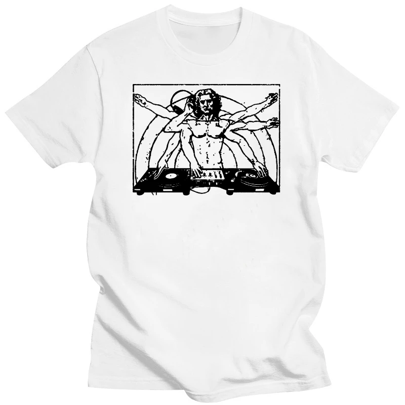 Футболка DJ DaVinci Technics Графические проигрыватели Наушники Плеер 80-х годов