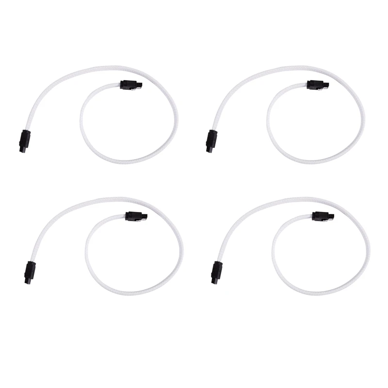 

4x50 см SATA 3,0 III SATA3 7Pin кабель для передачи данных 6 Гб/с SSD Кабели HDD жесткий диск кабель для передачи данных премиум-версия (белый)