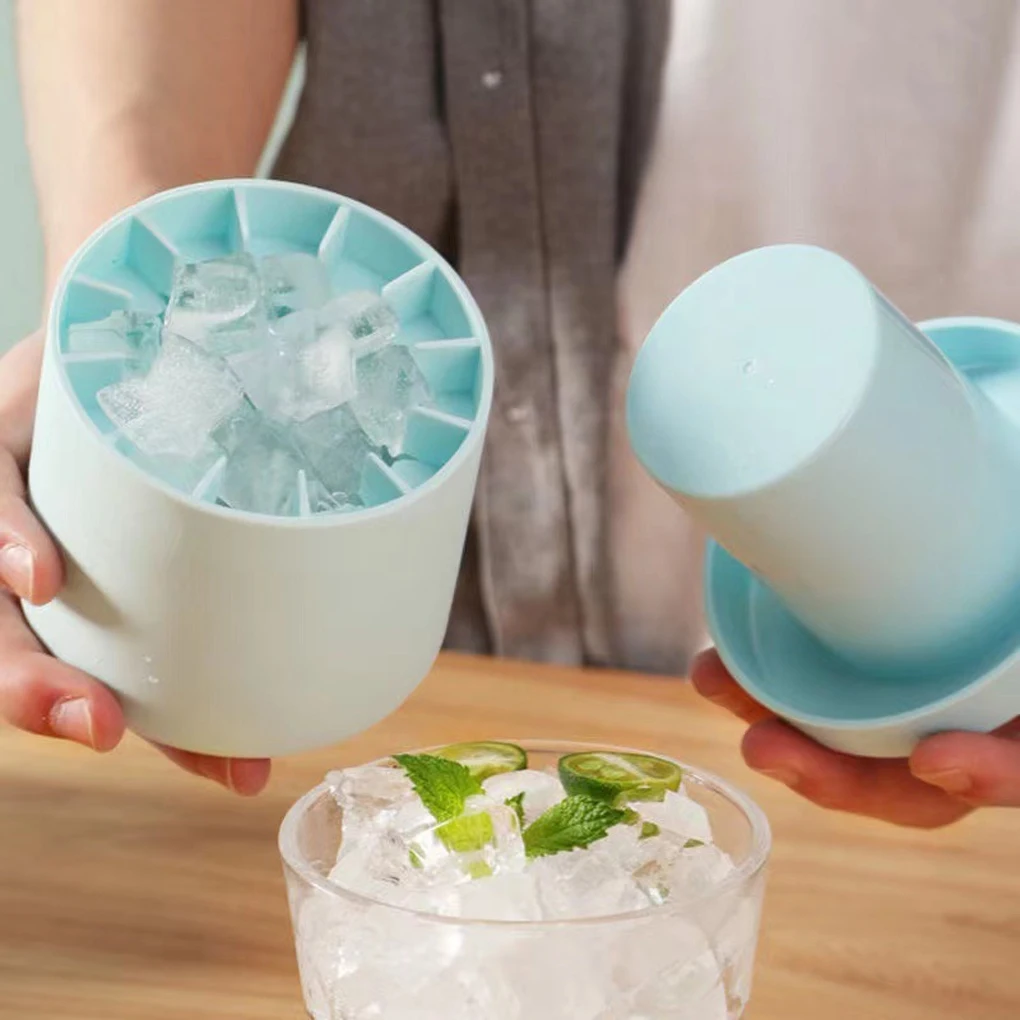 

Ice Bucket Cup Mould Cube Drink Freeze Making Silicone Maker Press-type Easy-release Kitchen Cocktail Bar Utensils Blue