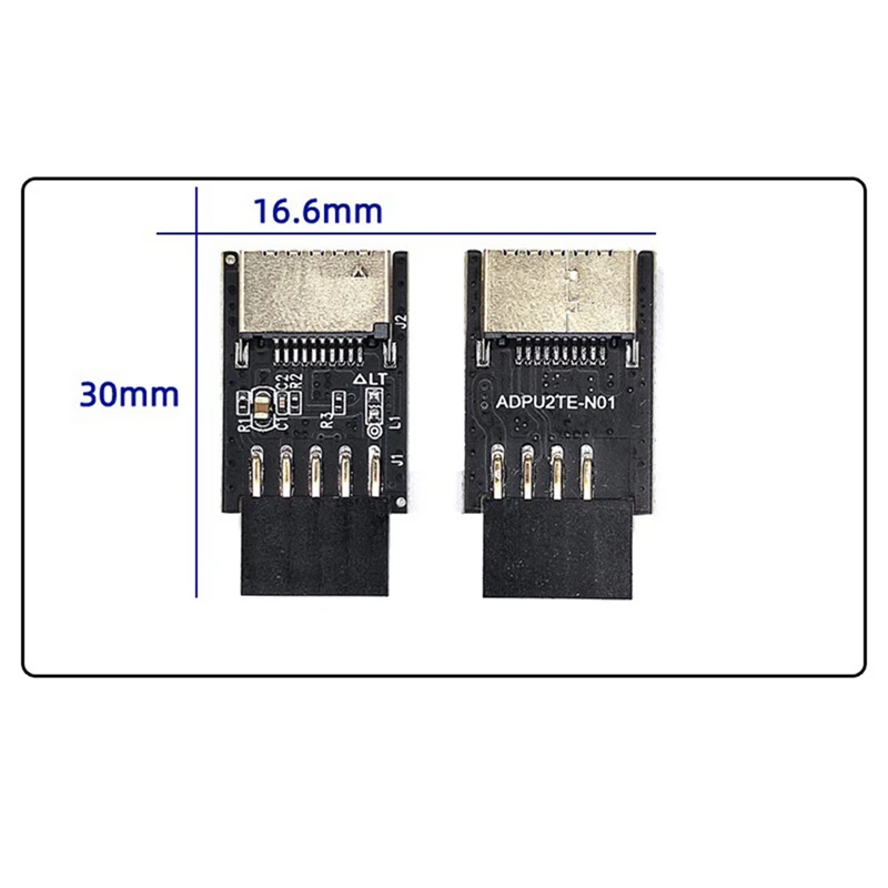Материнская плата USB2.0 9Pin в разъем TYPE-C A-KEY Передний коннектор Конвертер Адаптер заголовка интерфейса USB3.2 TYPE-E.