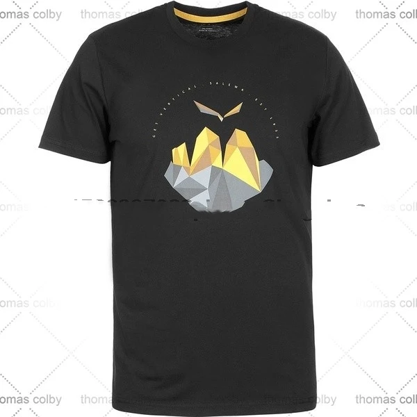 

Hot Sale Salewa Get Vertical Custom Mens Slim Fit Cotton T-Shirt Bla