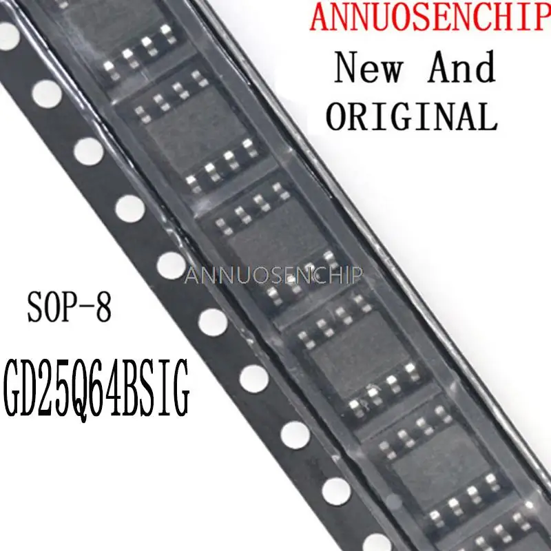 Новые и оригинальные флэшки GD25Q64 SOP 25Q64 SOP-8 25Q64BSIG SOP8 64 Мбит, флэш-память GD25Q64BSIG, 10 шт.