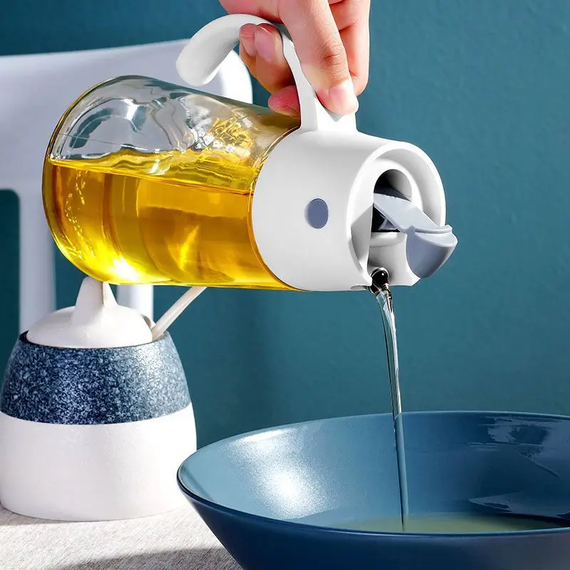 

Glass Olive Oil Bottle Oil Dispenser Pot Leakproof Sauce Vinegar Bottle Gravy Boat Oil Pourer Bottle for Cooking Honey Dispenser