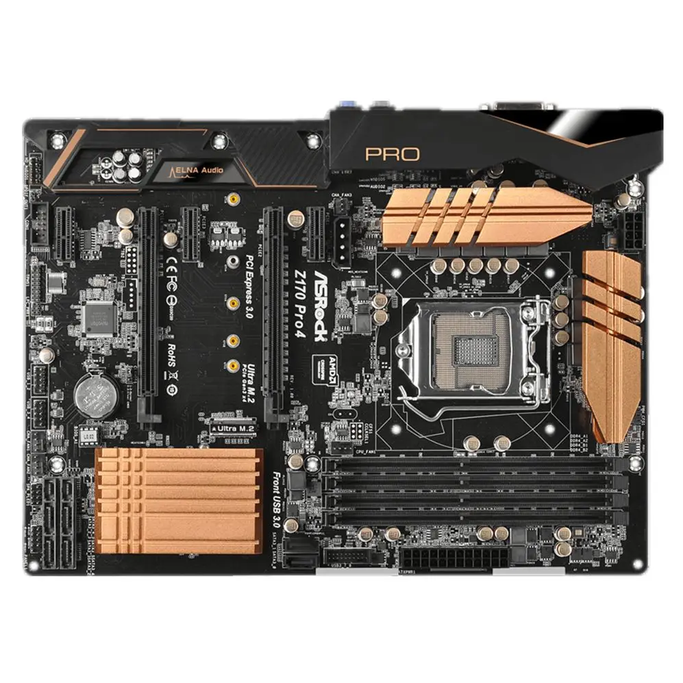 

1151 Motherboard ASRock Z170 Pro4 for intel Core cpu Z170 Motherboard 4×DDR4 64GB PCI-E 3.0 M.2 6×SATA III USB3.0