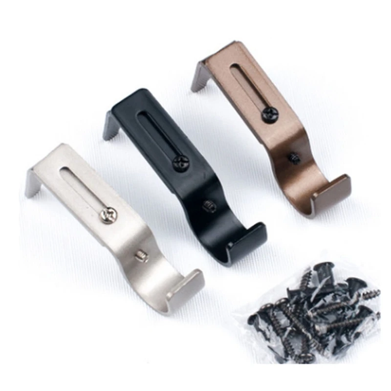 

Set of 3 Premidium Metal Curtain Drapery Rod Bracket for 1-Inch Rod, Adjustable(Silver, Brown, Black) Drop Shipping