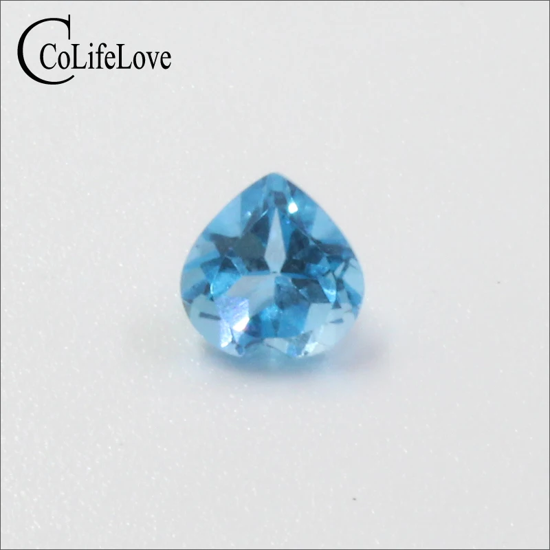 

6 mm heart cut topaz loose gemstone 100% real natural sky blue topaz gemstone for silver jewelry maker