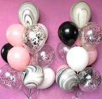 20pcs 10inch pink white silvery marble latex balloons happy birthday party wedding decoration balloon kids toy air balls