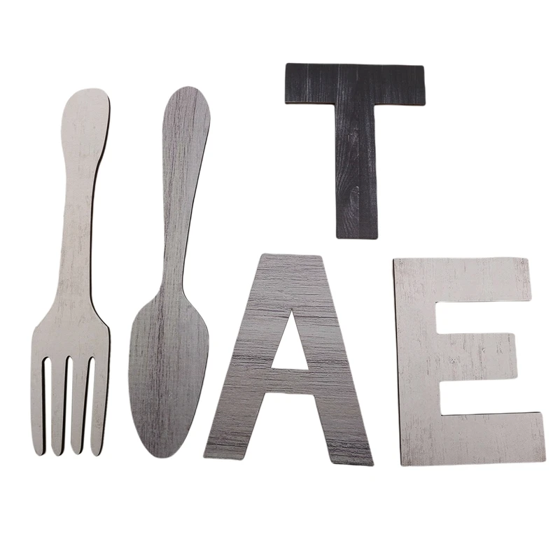 

Set Of EAT Sign, Fork And Spoon Wall Decor, Rustic Wood Eat Decoration,Decoration Hang Wood Letters For Wall Art