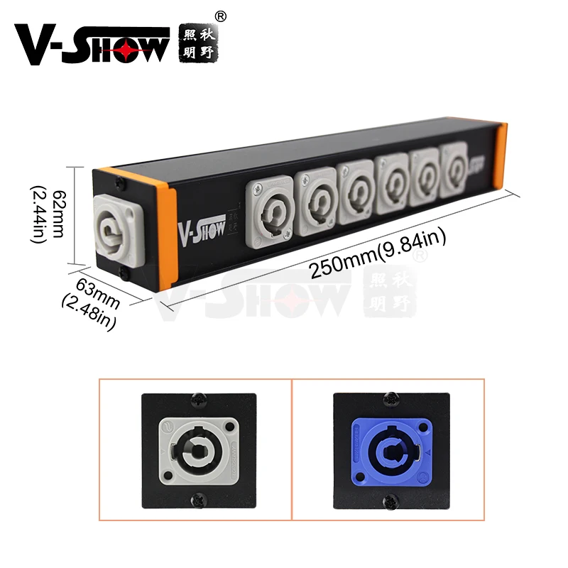 V-Show 6 портов Мощность con выходная коробка распределения мощности черный