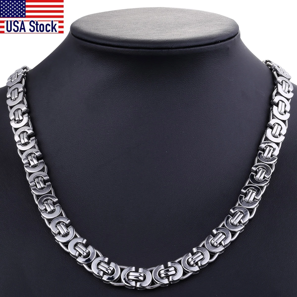 

11 мм 316L Нержавеющая сталь плоский византийский звено ожерелье для мужчин мальчиков панк хип хоп серебряный цвет колье s KN05