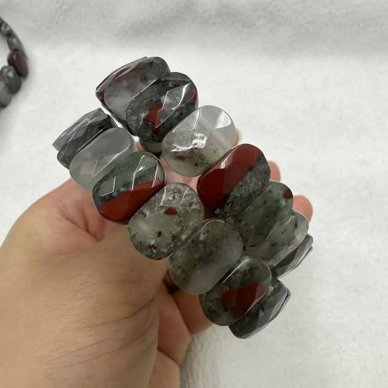 Африканский кровавый камень/Гелиотроп бусины браслет из натурального