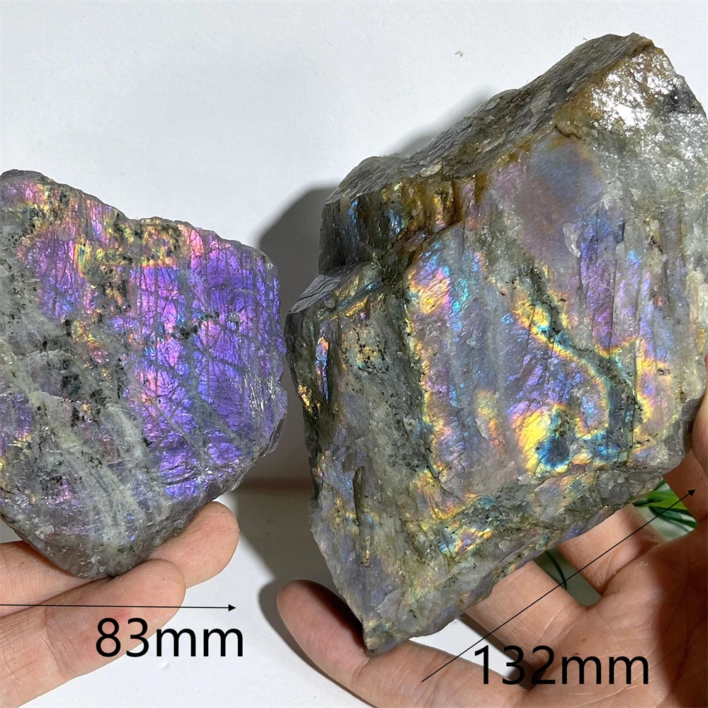 Кристальный натуральный лабрадорит образец драгоценный камень фиолетовый
