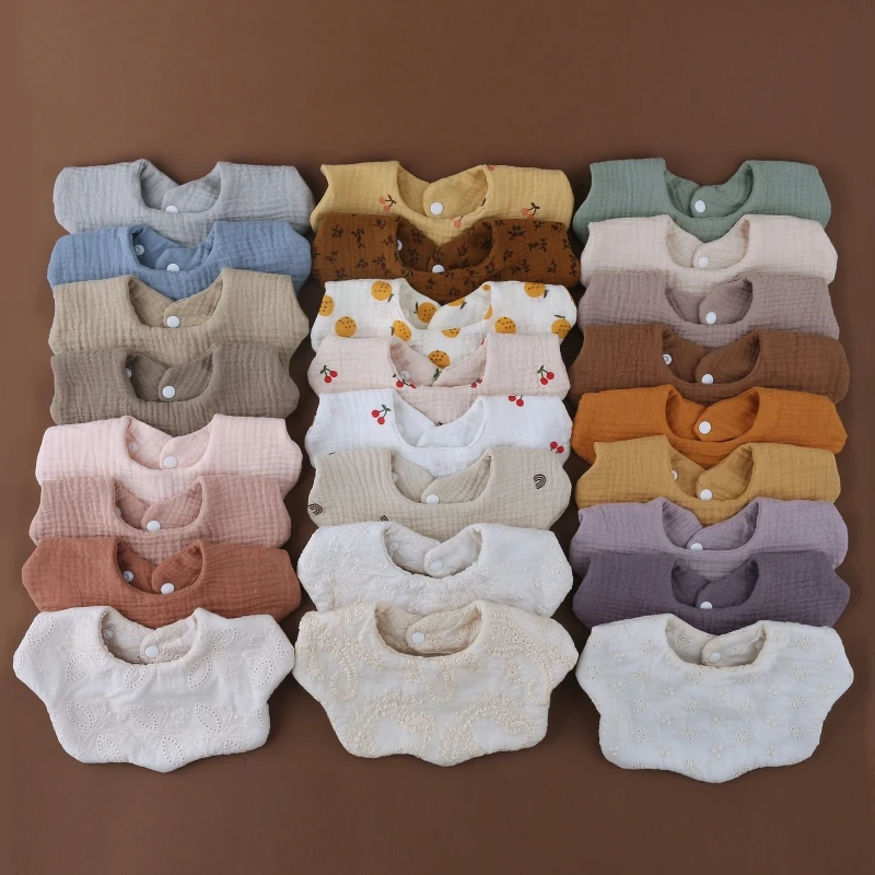 

Cotton Baby Bibs Infant Bib Newborn Burp Cloths Bandana Scarf for Kids Newborn Boy Girls Feeding Saliva Towel Baby Stuff