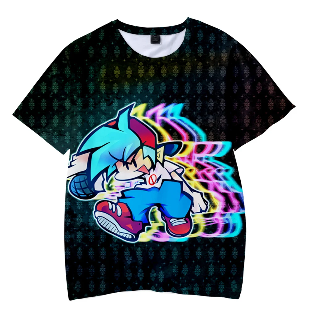 

Футболка с забавным мультяшным принтом «пятница ночь» для мальчиков и девочек, летняя футболка с коротким рукавом для мужчин и женщин, одежда для видеоигр в стиле Харадзюку