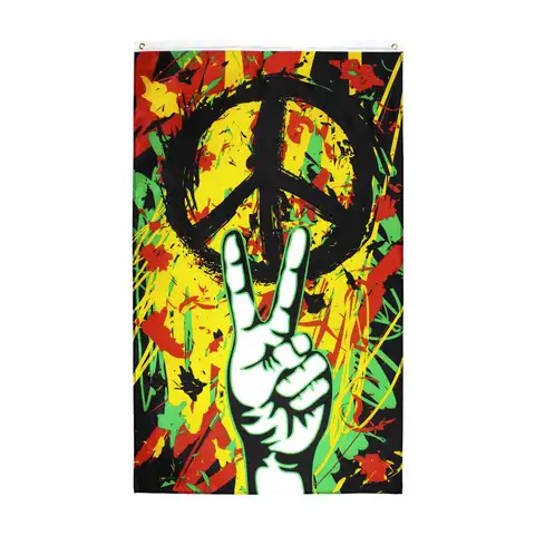 60x90 см Rasta Peace Flag флаг с пальцами для украшения