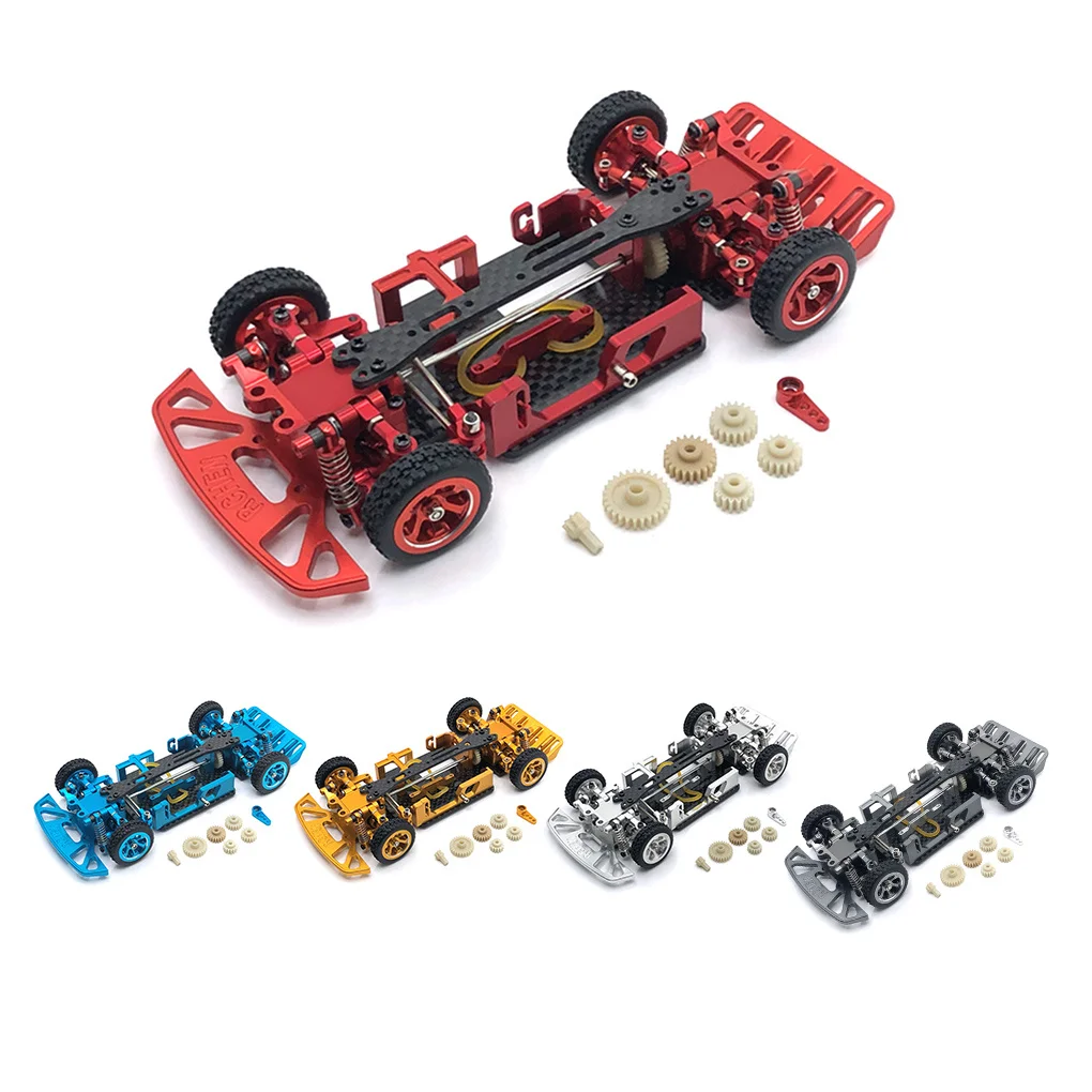 

Carbon Fiber Body Chassis Frame Set Servo Arm Motor Gear 1:28 Remote Control Car Toy Upgrade Spare Parts Modification Red