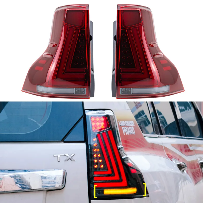 

Светодиодный задний светильник в сборе для Toyota Prado 2010-2020 задний ходовой светильник + тормоз + задний фонарь + указатель поворота светодиодный...