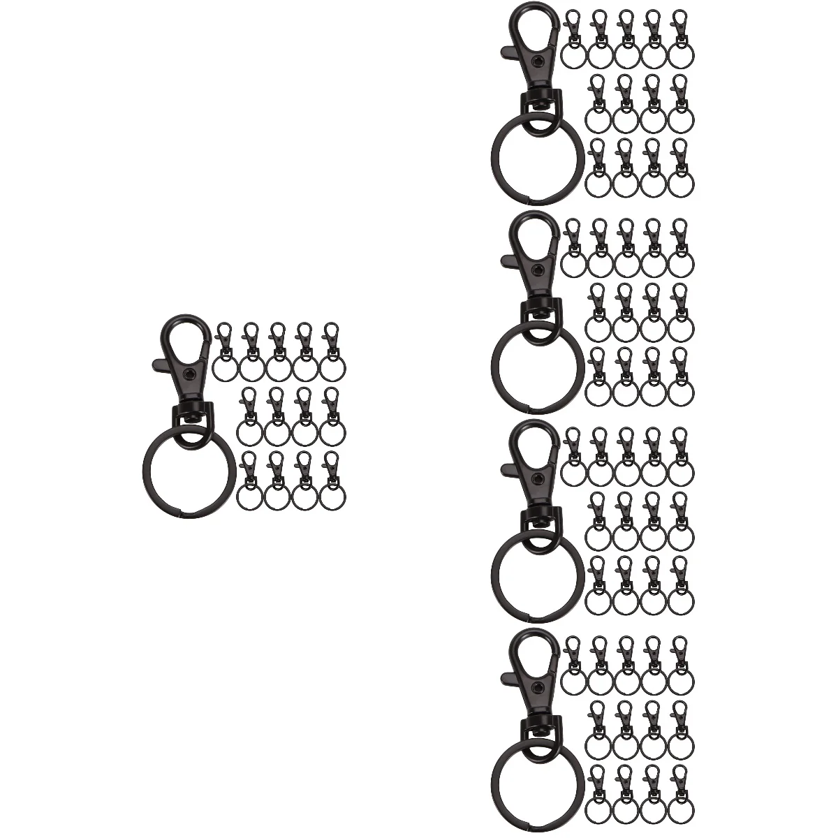 

75 pcs Keychain Clips And Rings Key Chains Rings Metal Lobster Clasps Keychain Hooks