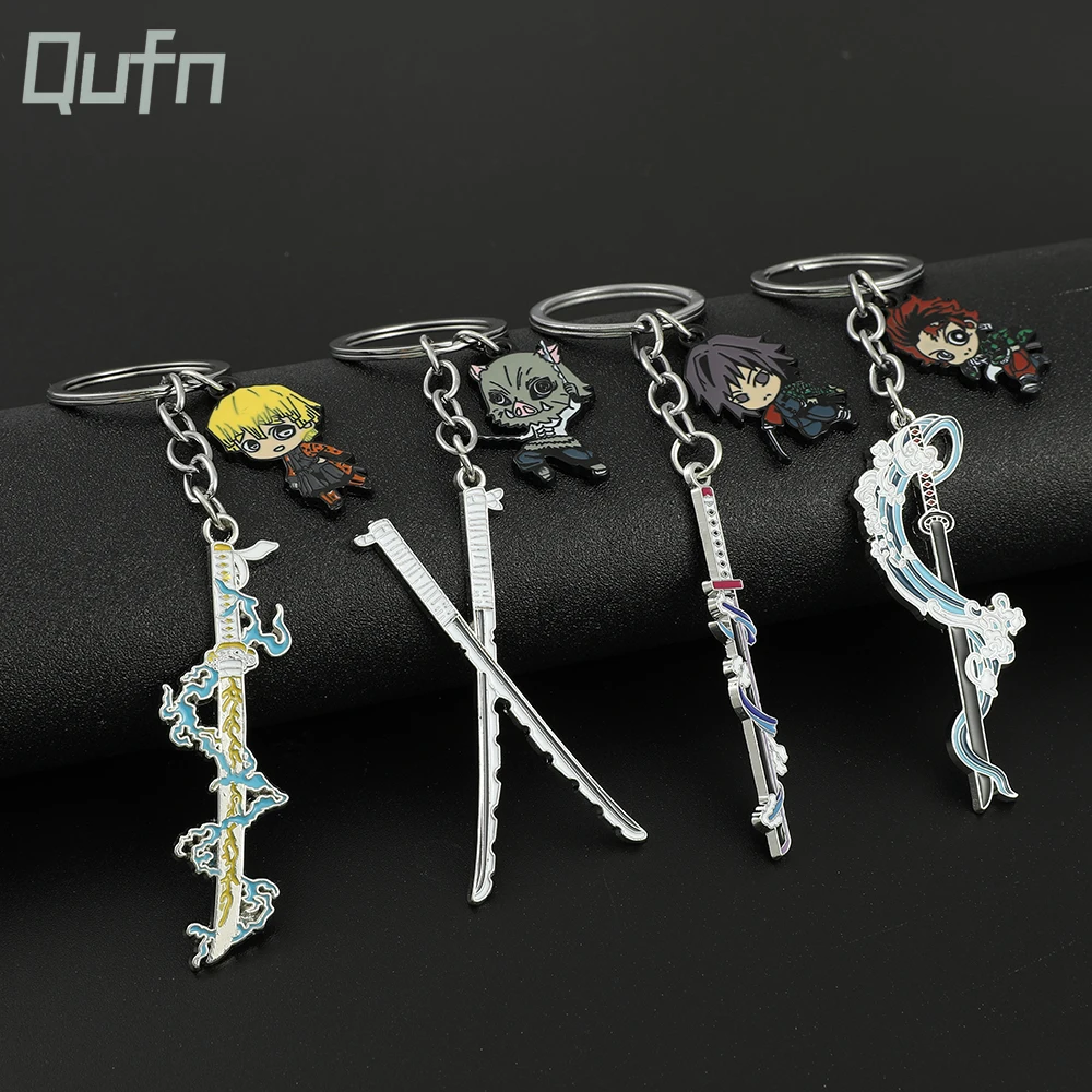 

Kimetsu no Yaiba Demon Slayer Key Chain Sword Fashion Anime Cartoon Metal Keychain Kamado Tanjirou Tomioka Giyuu Weapons Jewelry