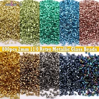 800pcs 1 6mm metallic miyuki delica glass beads loose spaced seed beads for needlework jewelry making diy charms handmade sewing