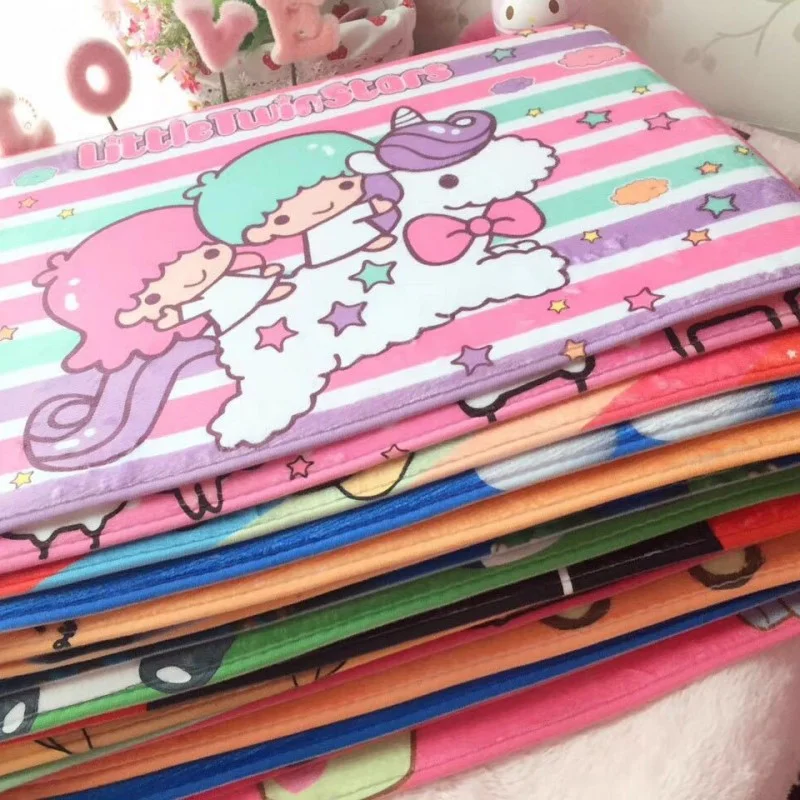

Kawaii Sanrioed Anime Cartoon series Duffy Bear Plush Floor Mat Stella Bathroom Floor Mat Corner Carpet K T Cat Non slip Mat