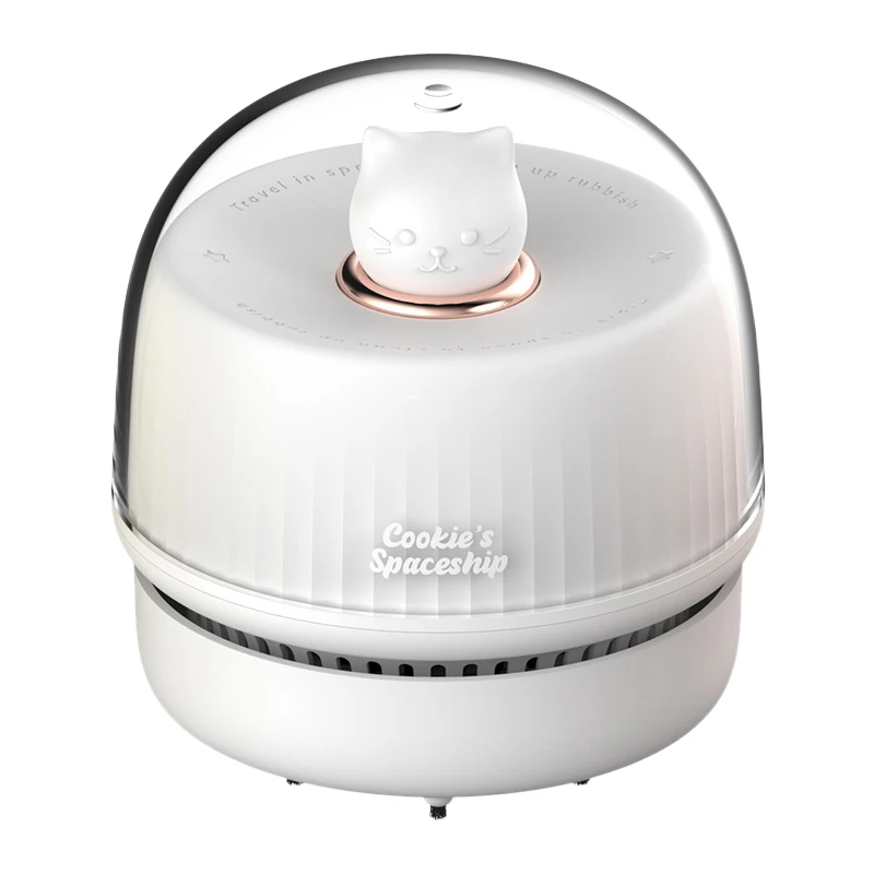 

Desktop Vacuum Cleaner, 360° Surround Poly Suction USB Small Portable Cute Pet Vacuum Cleaner for Desktop Etc(White)