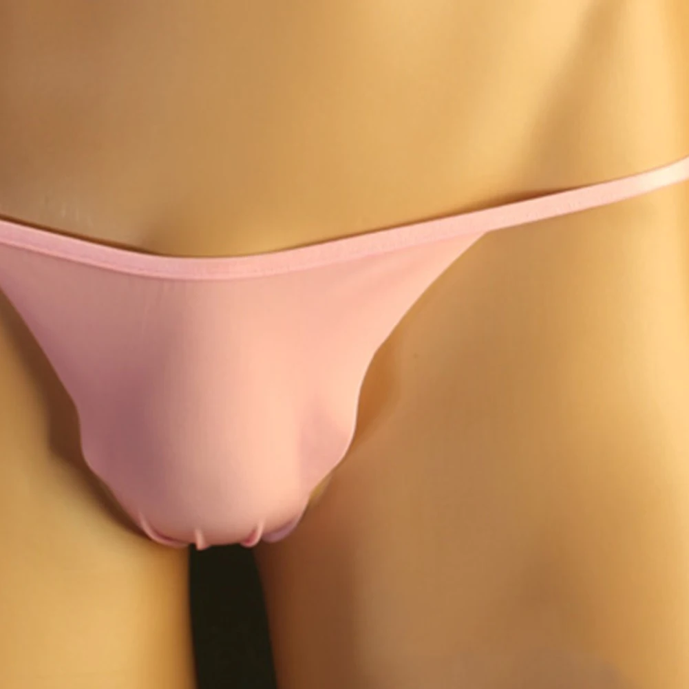 

Mens Sexy Seamless Briefs Ice Silk Pouch Panties Male G-string Underwear Ultra-thin T-back Thong Lingerie Gays Underclothes