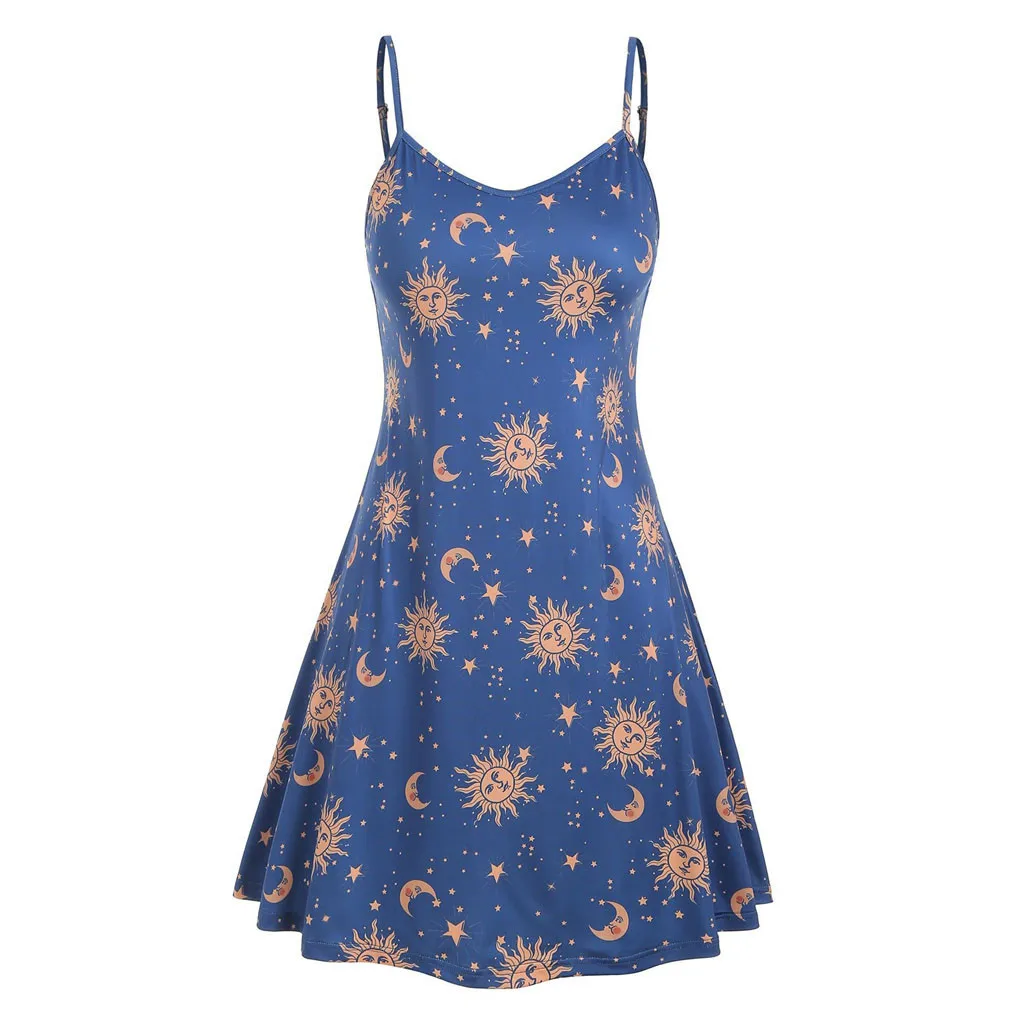 

flower dresses summer Plus Size Fashion Women Printed O-Neck Sleeveless Casual Dress Vestidos female Bodycon Dress Women
