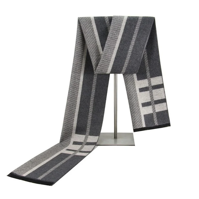 

Новинка, классические зимние повседневные шарфы, мужской кашемировый шарф, теплый шарф, клетчатые шарфы, мужские деловые хлопковые шарфы вы...