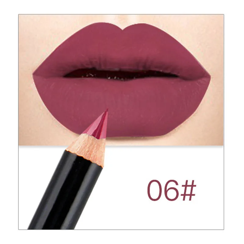 Brand Lip Pencils Matte Lipliner Pencil Waterproof Lipstick Lip Liner Pen Smooth Nude Makeup Lips Cosmetics 12 Colors