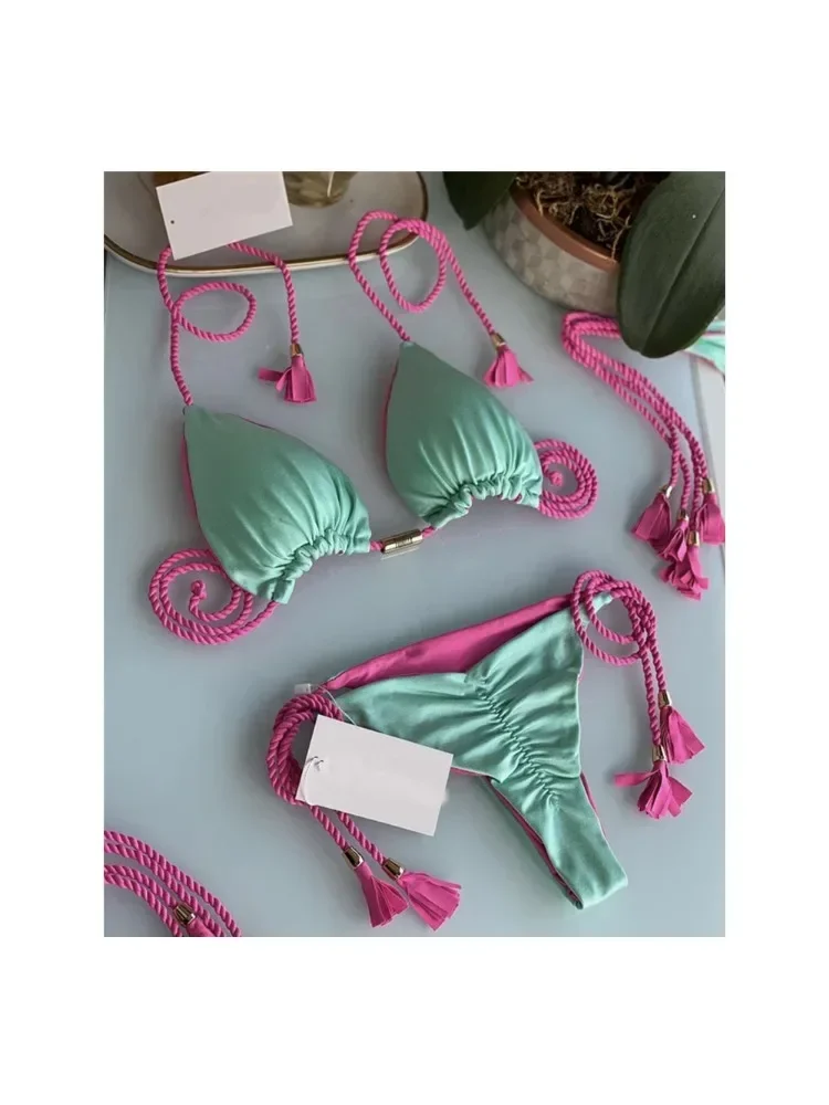 DGTQ женский купальник комплект бикини сексуальное на шнурке пляжная одежда