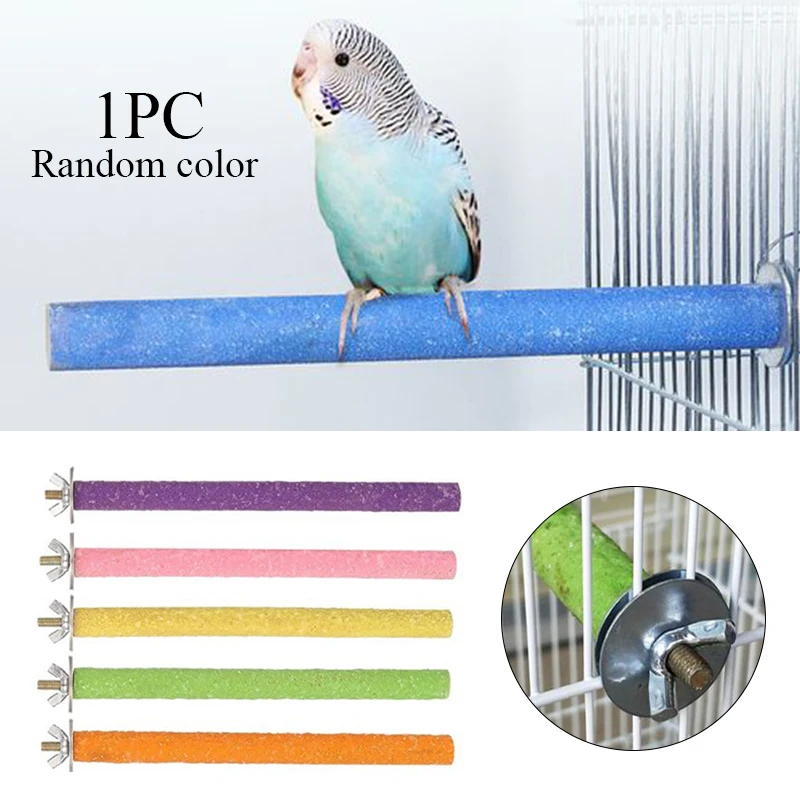 

Colorful Pet Bird Chew Toys Cage Perches Stand Platform Bird Toy Paw Grinding Clean for Toys Parrot Bites Parakeet Pet Supplies