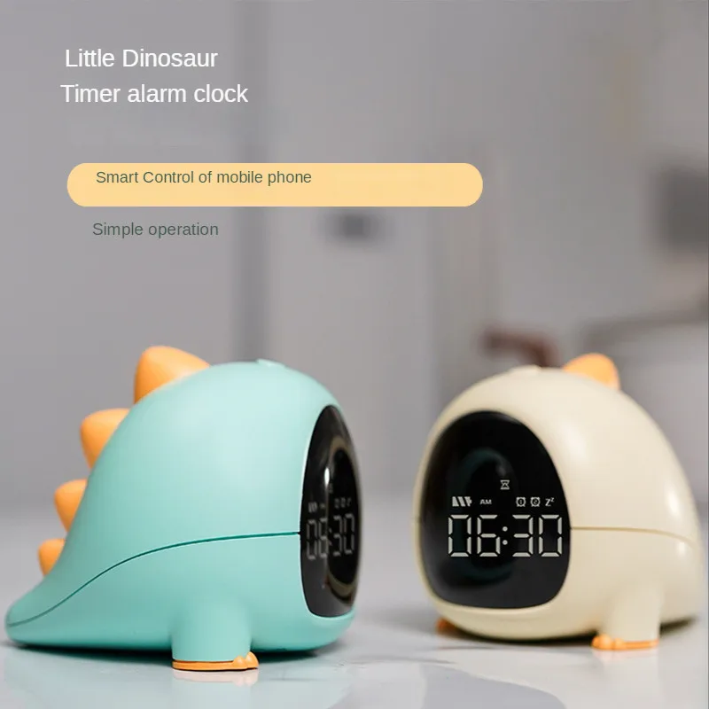 

LED Charging Alarm Clock Cute Cartoon Little Dinosaur Mute Learning Timer Can Be Used For Mobile Phone Setting Prompter