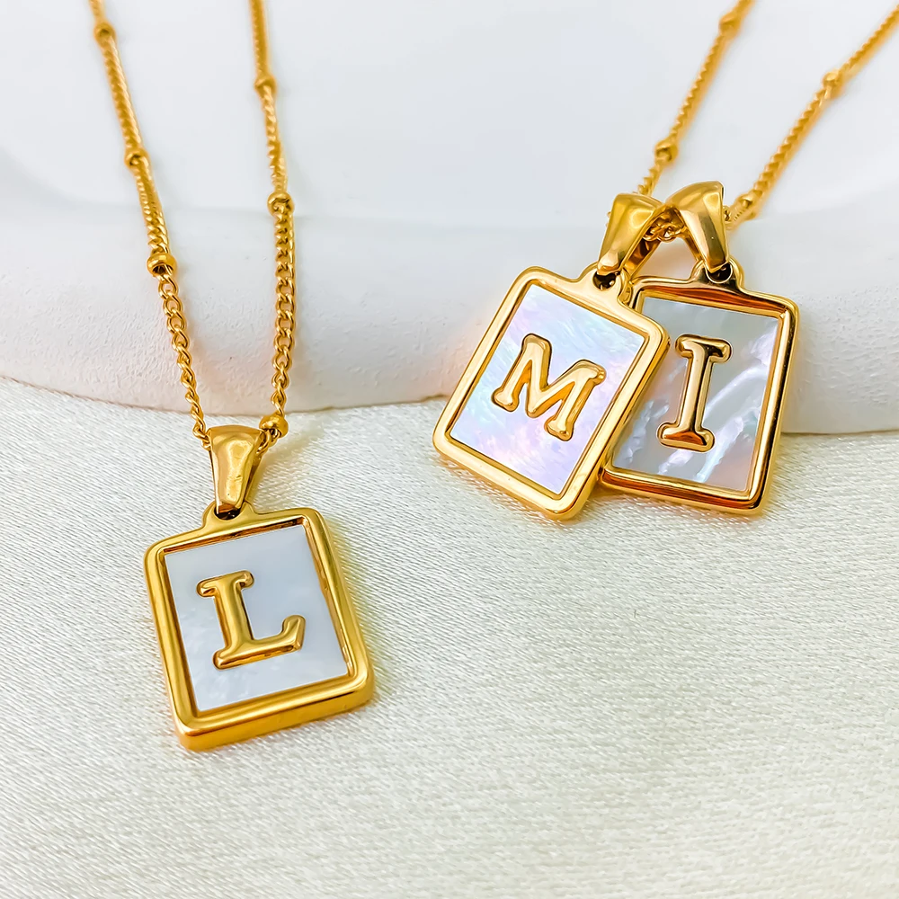 eManco модные ювелирные изделия белый прямоугольный корпус A-Z кулон с большим