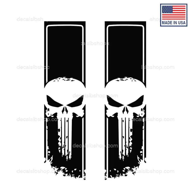 

X2 Punisher Decals Truck Bedsides Stripes Vinyl Decal Stickers Graphic