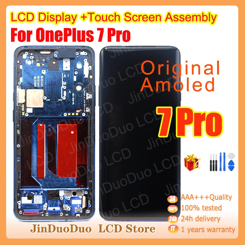 

Original For OnePlus 7 Pro LCD Display Touch Screen Digitizer Assembly For Oneplus 7 Pro Display with Frame GM1911 GM1913 GM1917