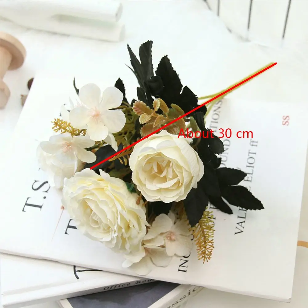 Украшение домашнего стола осенняя свадьба искусственные розы букет невесты