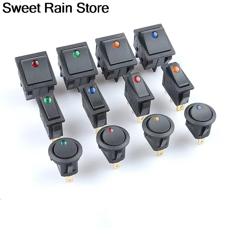 4 шт. 3/4 контакта Tombol Sakelar Rocker Mini ВКЛ-ВЫКЛ 6/10/16/30A 250 В Kaki Tembaga/Kontak Perak постоянного