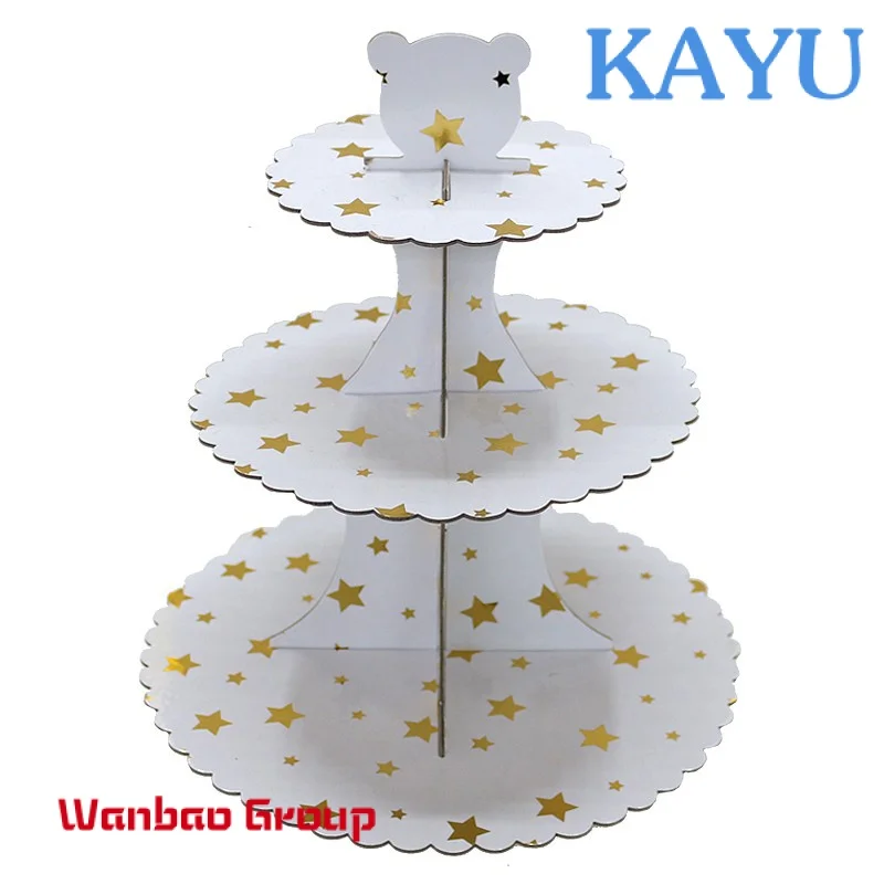 Cheap Multilevel Cake Stand 3 Tier Paper Cake Holder Stand