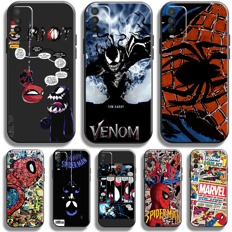 

Comics Spiderman Venom For Xiaomi Redmi 10 9 9T 9A 9C Redmi Note 11 11S 11T 10 10S 9 9S PRO 5G Phone Case Funda Soft Back Coque