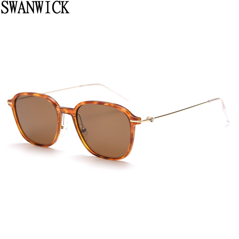 

Солнцезащитные очки Swanwick TR90 в тонкой оправе для мужчин и женщин, поляризационные полуметаллические солнцезащитные очки, ультралегкие, в европейском стиле, для вождения