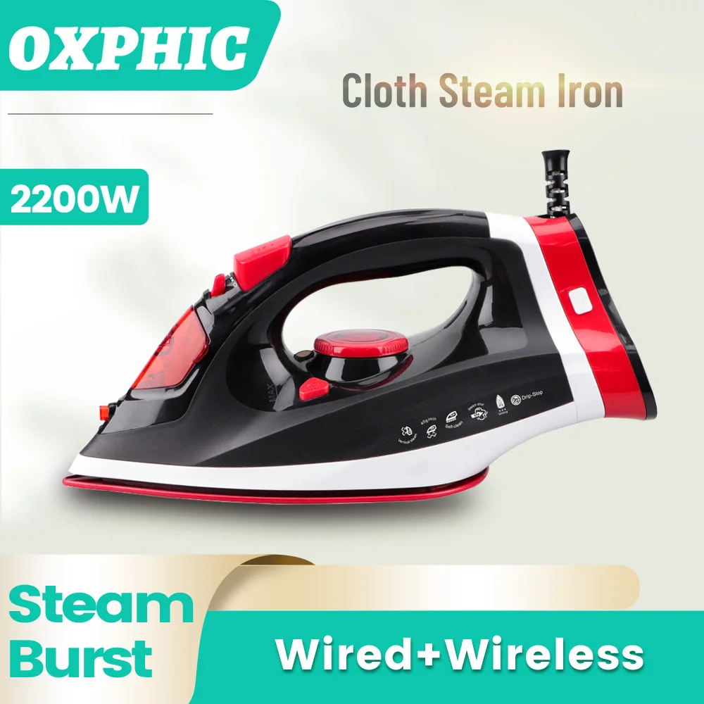 OXPHIC 2200W Wireless and Wired 2 in Cloth Iron 2 in 1 Steam Generator Iron Steam Iron For Clothes Garment Steamer Hand Steamer