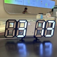 ins simple style led mute electronic clock wall mounted three dimensional alarm clock usb plugged in desktop 3d digital clock
