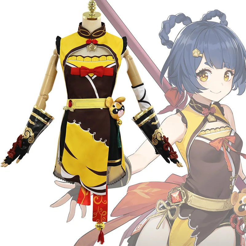 

Yuanshen Cos Suit Xiangling Cosplay Costume Female Anime Game Suit Game Anime Sets Halloween Party Women Dresses Clothing
