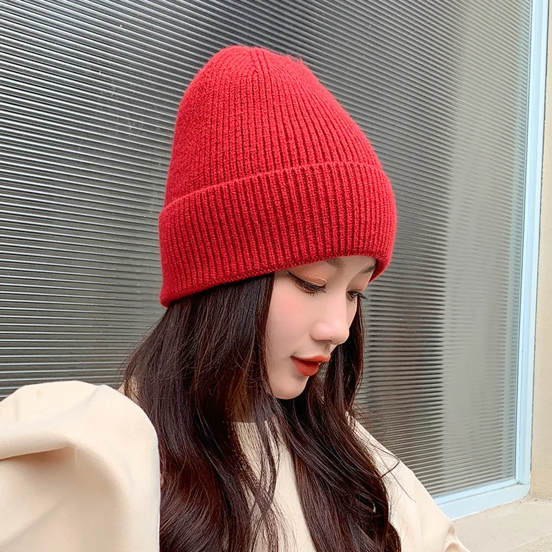 

Women's Beanie Knitted Hat Winter Warm Wool Caps Multi Colors Fashion Hiphop Bonnets Snow Ski for Girl Women Freeshipping Kan01
