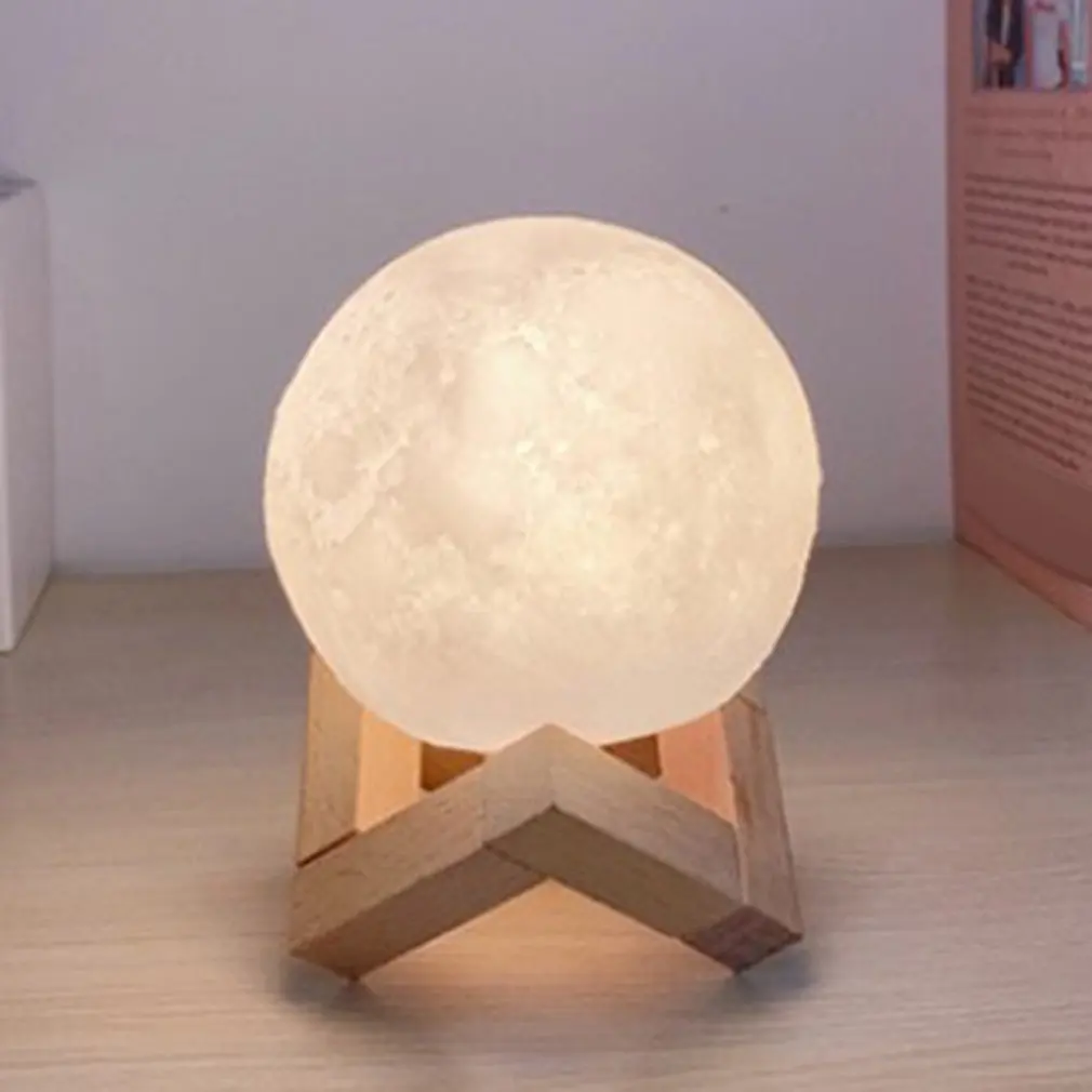 

2021 New 8cm Home Furnishings Moon Night Light With Stand Electronic Model Bedroom Dormitory Light Decoration Gifts Dropshipping