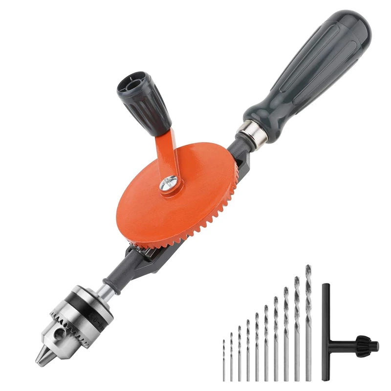

Hand Drill,Powerful Capacity Precision Chucks Cast Steel Double Pinions Manual Drill For Wood Plastic Acrylic Circuit Board Punc