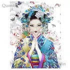 5D алмазная живопись красивая японская гейша вышивка Алмазная Роскошная кимоно для женщин наборы для вышивки крестом картина Стразы Декор