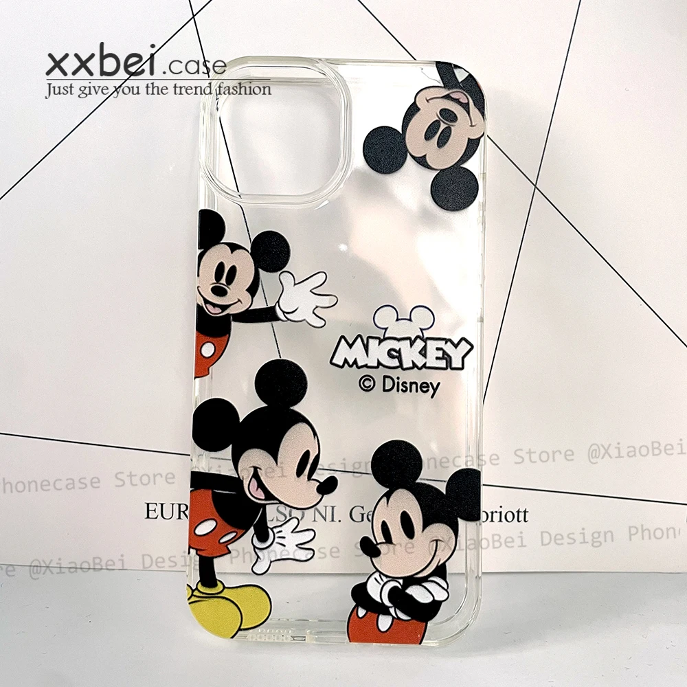 

BANDAI Mickey Mouse Fashion Brand Transparent Case For Iphone 13 12 Mini 11 Pro Max Xs X Xr 7 8 Plus Couple Cover 2022 New Funda