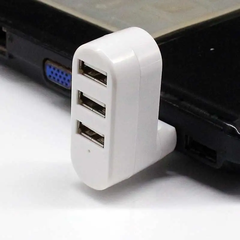 Универсальный адаптер USB 2 0 с 3 портами 180 градусов OTG для передачи данных ПК